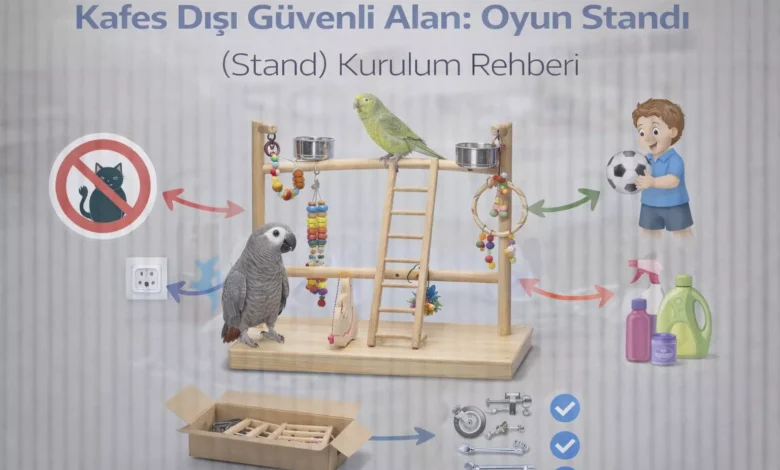 papağan kafes dışı güvenli alan oluşturma