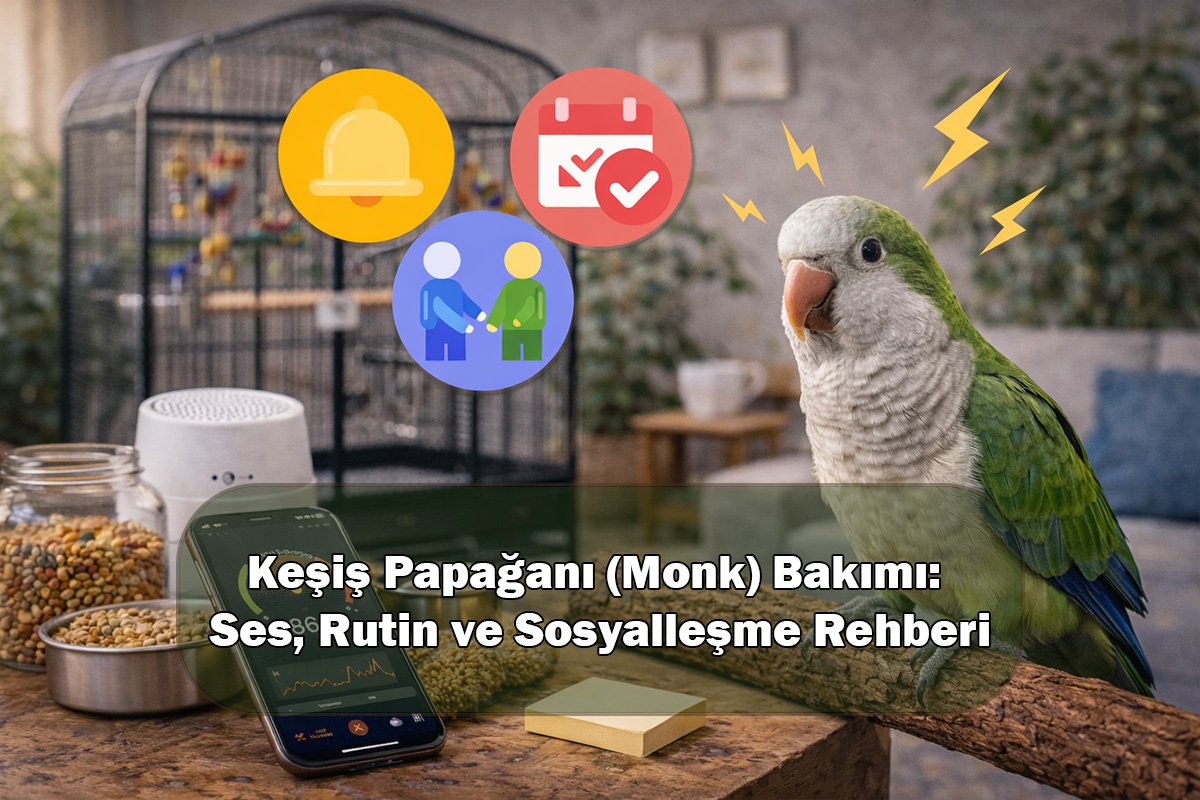 Keşiş Papağanı (Monk) Bakımı: Ses, Rutin ve Sosyalleşme Rehberi