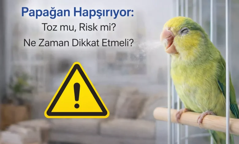 Papağan Hapşırıyor: Toz mu, Risk mi? Ne Zaman Dikkat Etmeli? papağan hapşırıyor