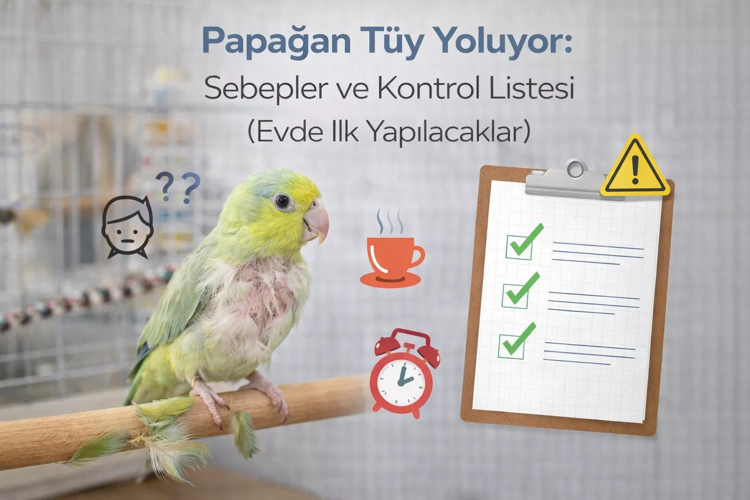 Papağan Tüy Yoluyor: Sebepler ve Kontrol Listesi (Evde İlk Yapılacakla…
