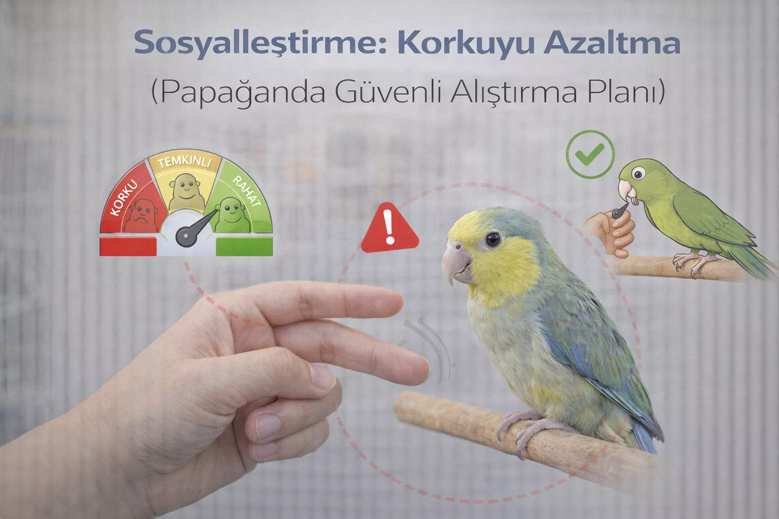 Sosyalleştirme: Korkuyu Azaltma (Papağanda Güvenli Alıştırma Planı)