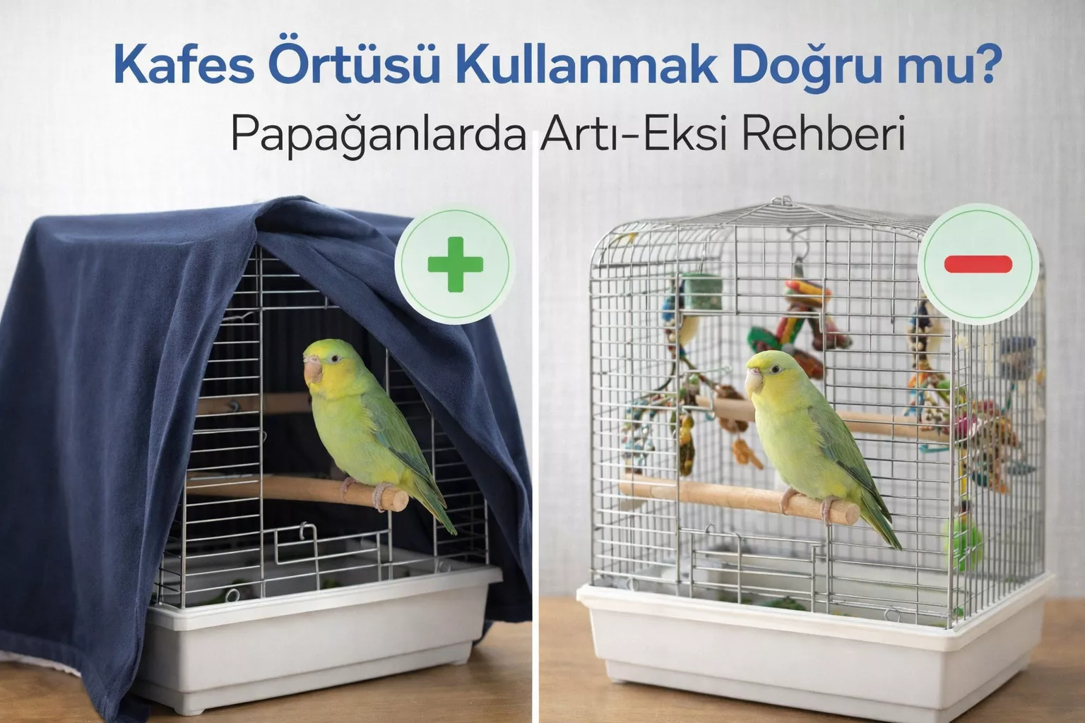 Kafes Örtüsü Kullanmak Doğru mu? Papağanlarda Artı–Eksi Rehberi